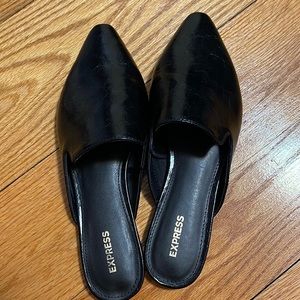 Express Black Pointy-Toed Mules